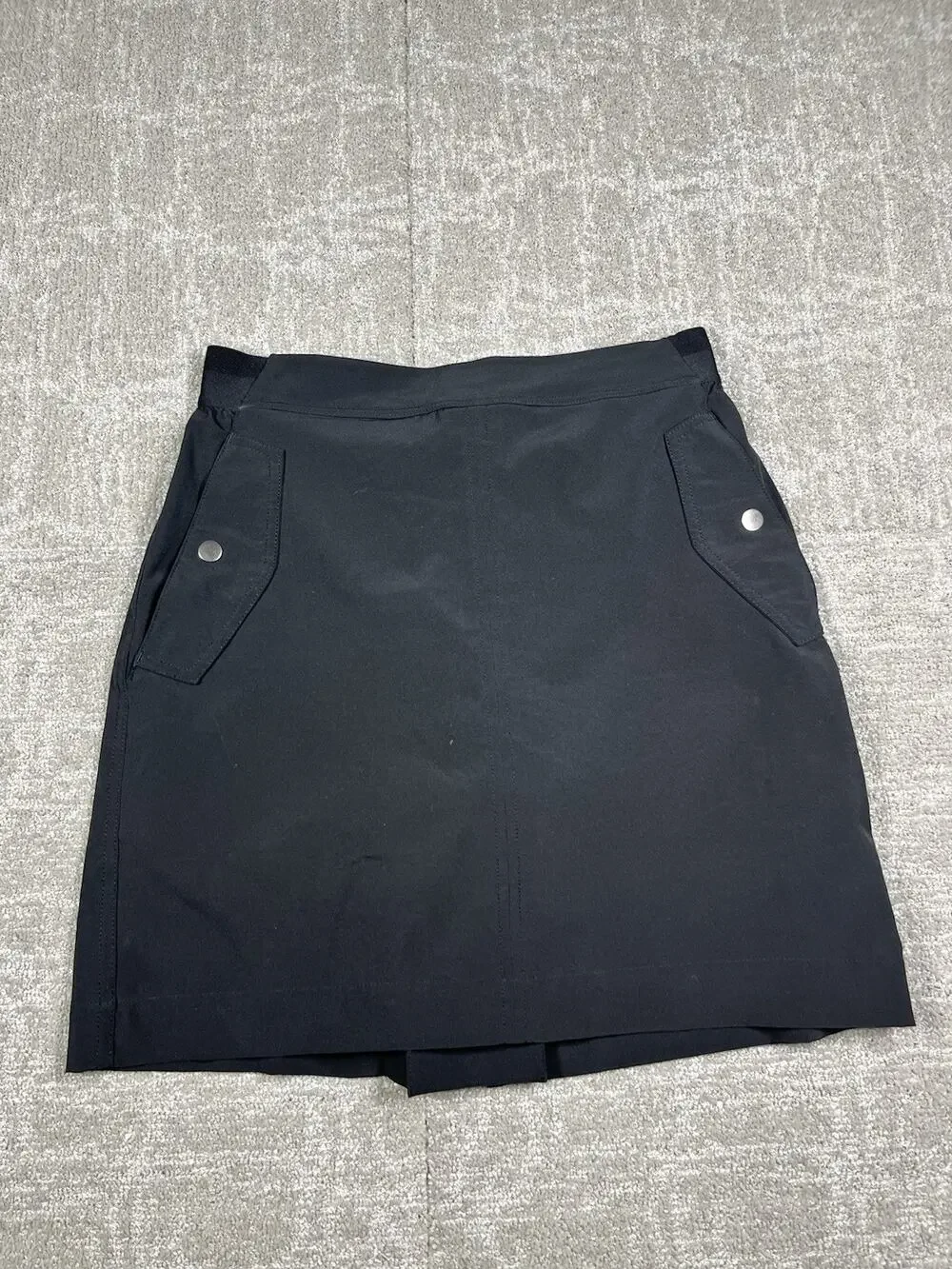 Womens Athleta Black Vienna Cargo Pockets Skort Skirt with Shorts - Size 6